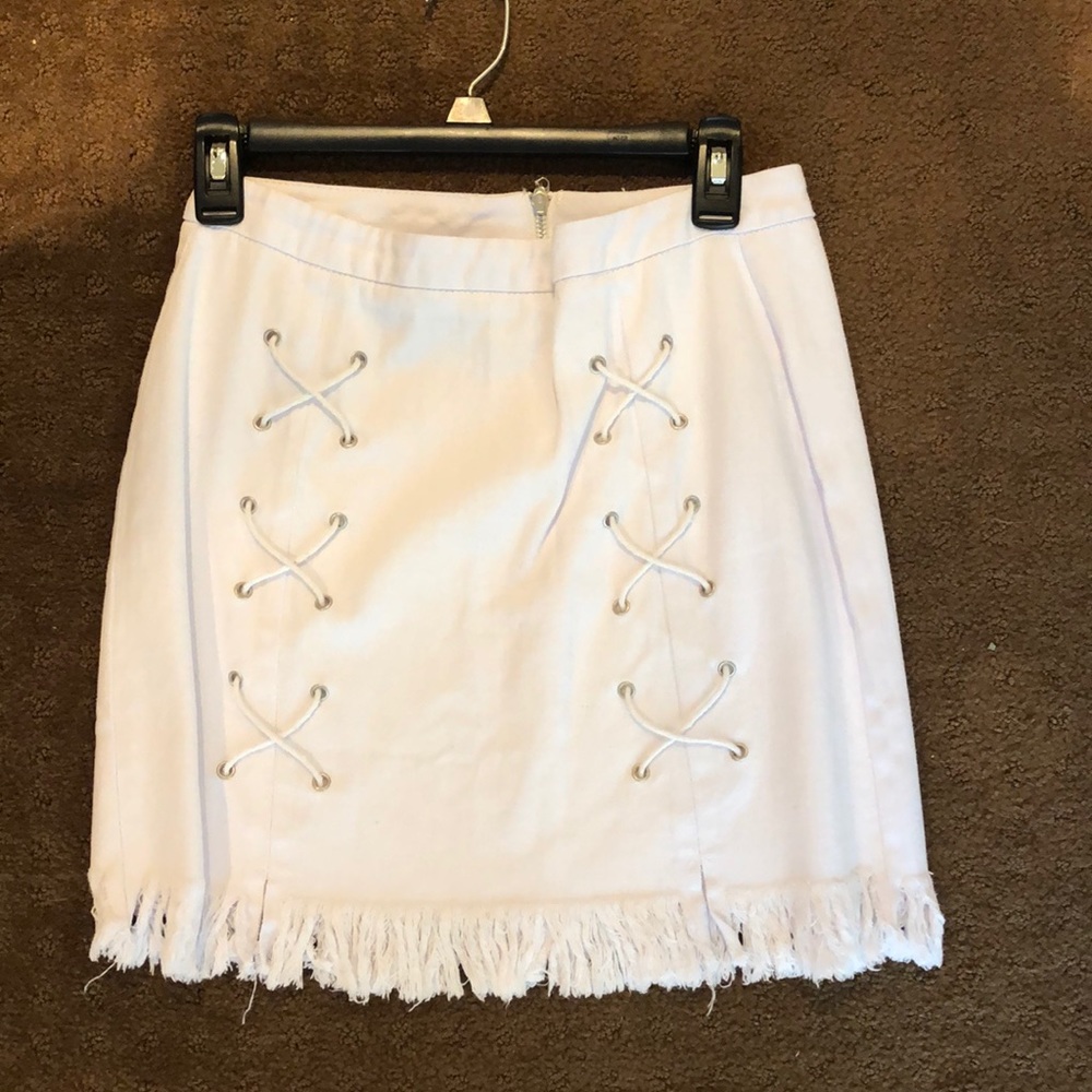 New white jean pencil skirt